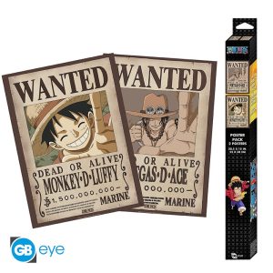 ONE PIECE - Set 2 Posters Chibi 52x38 - Wanted Luffy & Ace