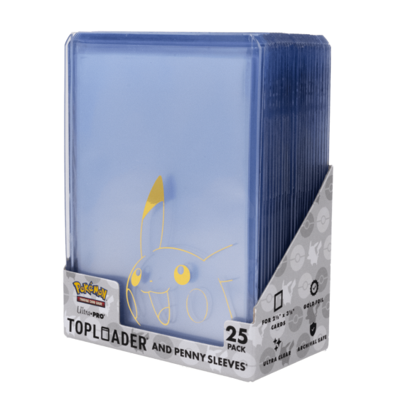 pikachu_toploader_reshoot_b2b_1_.png Ultra Pro - Pikachu Toploader and Penny Sleeves Combo Pack (25ct)