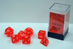 Translucent Polyhedral Orange/White 7 Set