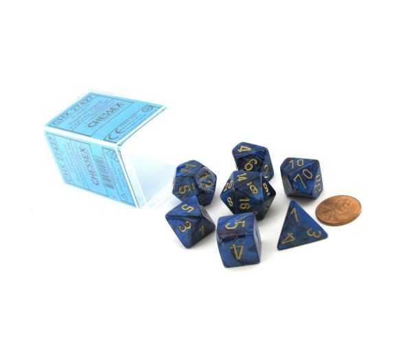 Chessex Scarab 7-Die Set - Royal Blue w/gold