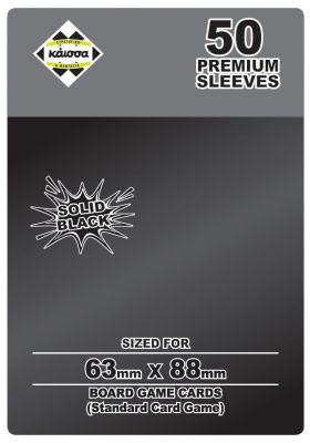 Kaissa Sleeves - Premium Standard Solid Black 63x88mm (50 Θήκες)