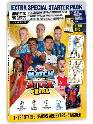 Topps - Match Attax Extra UCC 2024-25 Extra Special Starter Pack (30 Κάρτες + Άλμπουμ)