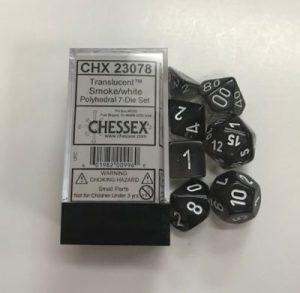 Translucent Polyhedral Smoke/White 7 Set