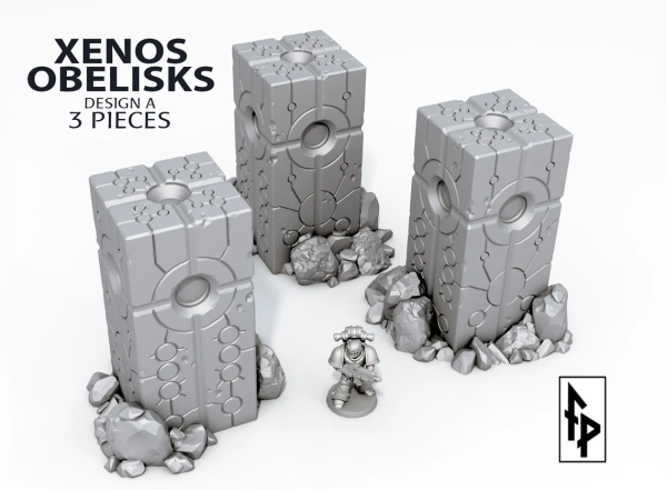 Gamemaker 3x Xenos Obelisks Alien Scenery Terrain for War Games Set A