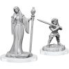 Critical Role Unpainted Miniatures: Human Wizard Female & Halfling Holy Warrior Female