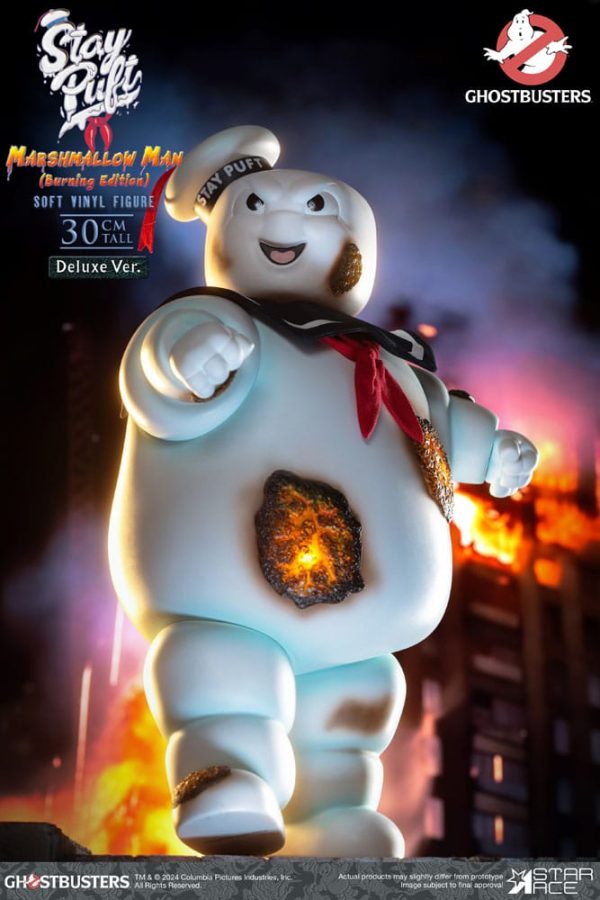 Ghostbusters Soft Vinyl Statue Stay Puft Marshmallow Man Burnign Edition Deluxe Version 30 cm