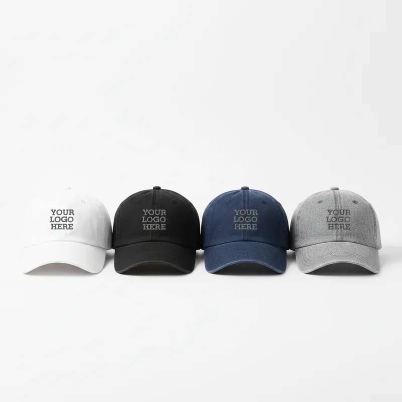 Embroidered Denim Caps — photo 1