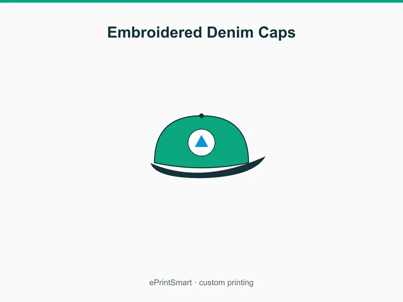Embroidered Denim Caps — demo 1
