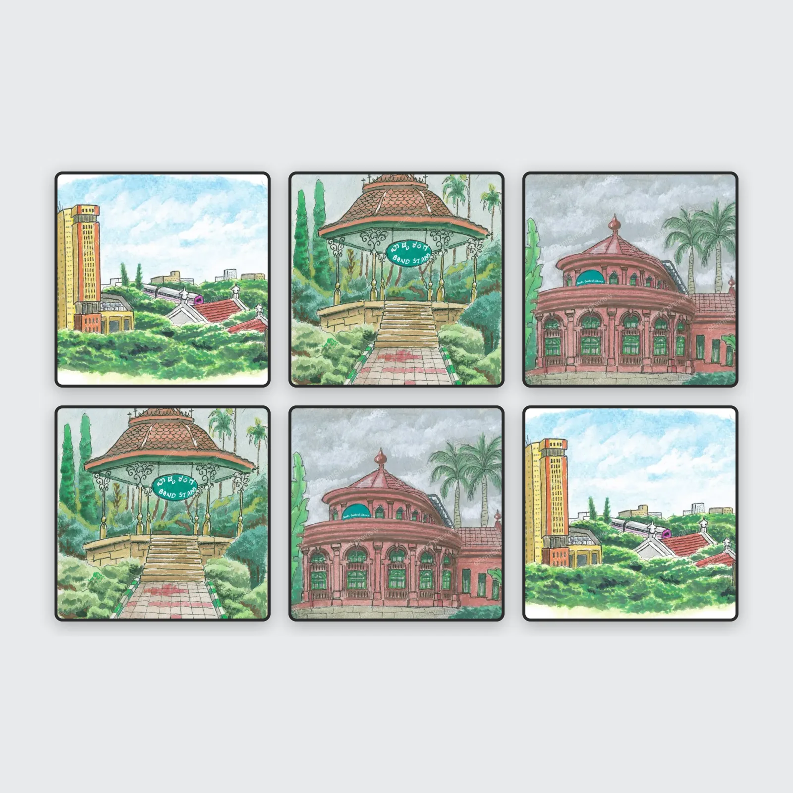 Art Fridge Magnet Pack of 6 — 6 different artist designs