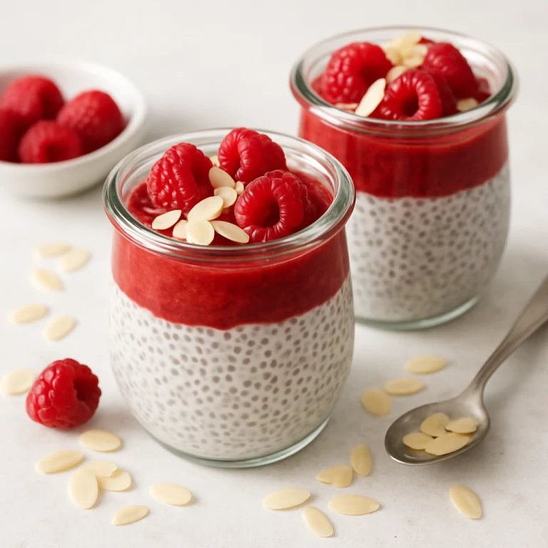 Pudding chia z musem malinowym bez cukru