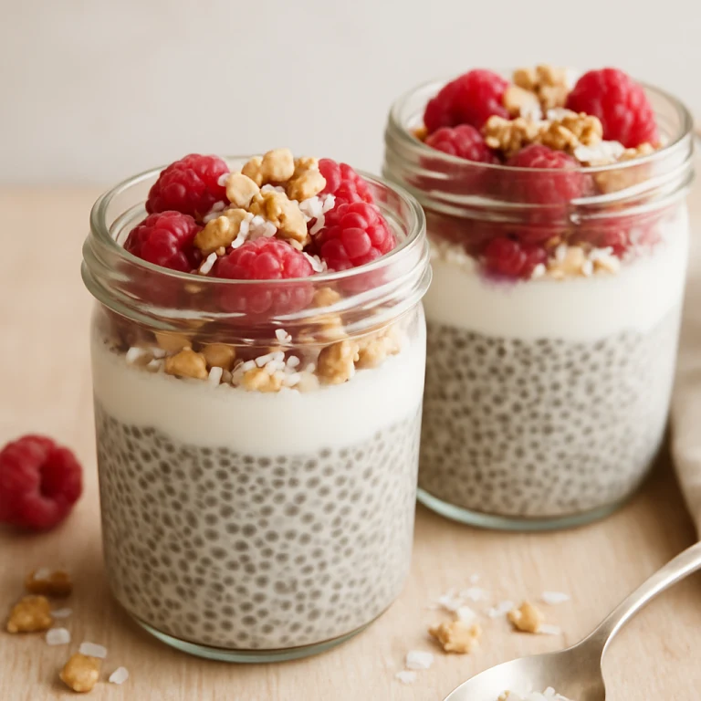 Pudding chia z malinami i jogurtem