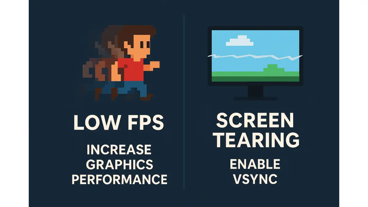 Infografik yang menunjukkan penyelesaian kepada masalah permainan FPS yang biasa
