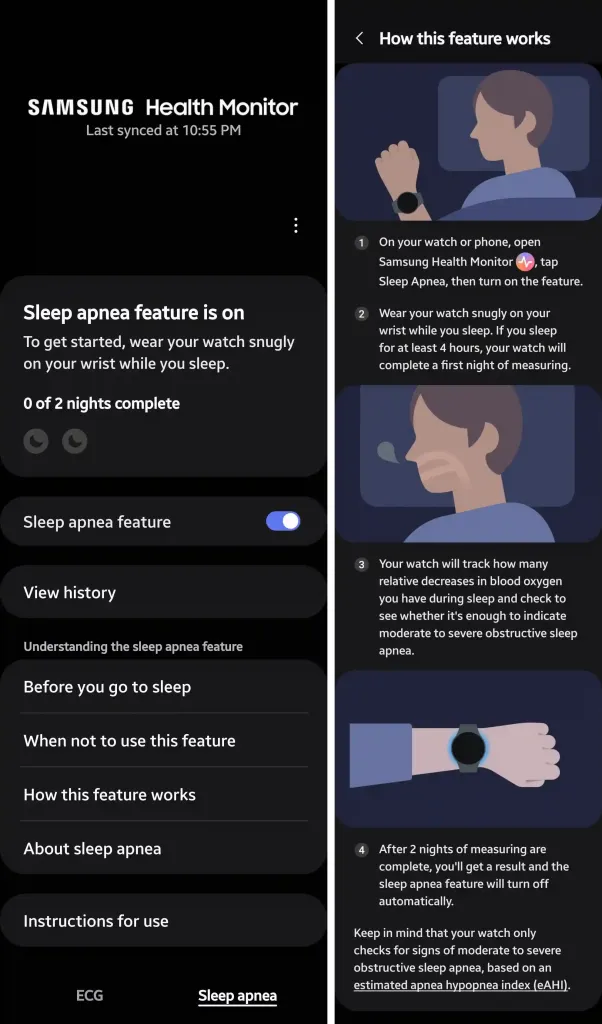 Panduan langkah demi langkah untuk mendayakan ciri Samsung Sleep Apnea