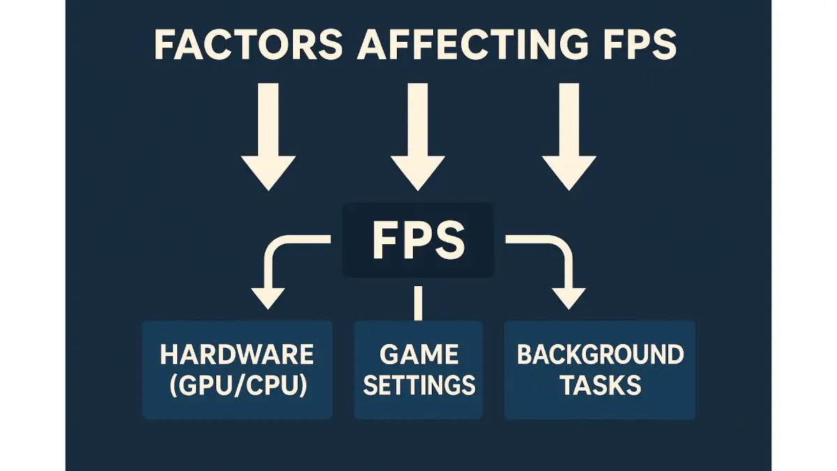 Gambar rajah yang menggambarkan kesan perkakasan dan perisian pada FPS dalam permainan