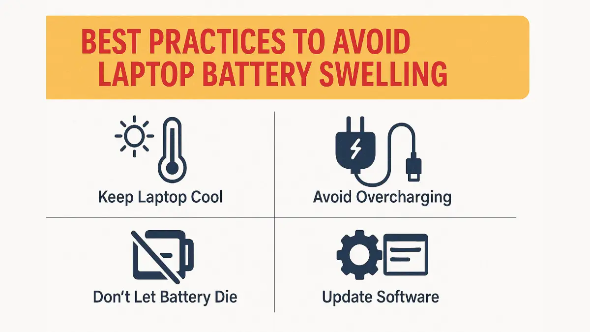 Infographic on best practices to prevent bloated battery
