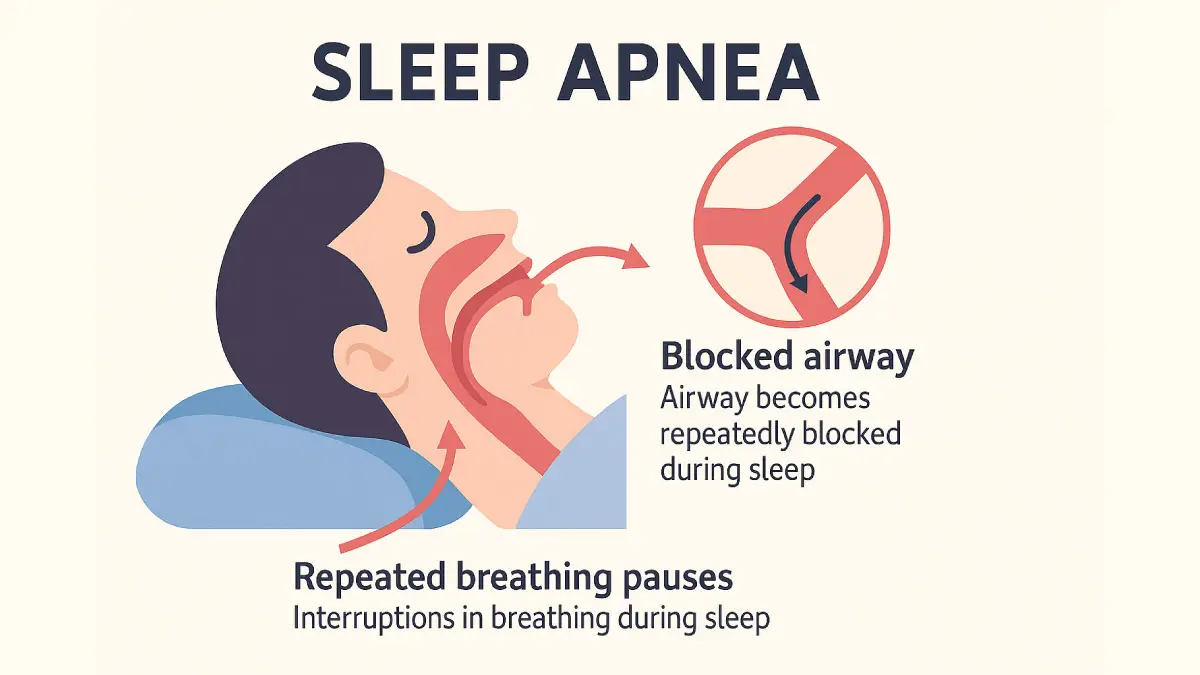 Gambar rajah visual yang menerangkan apnea tidur