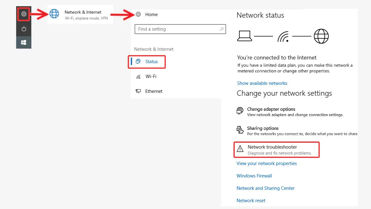 Menjalankan penyelesai masalah rangkaian Windows untuk membetulkan pemutusan sambungan WiFi