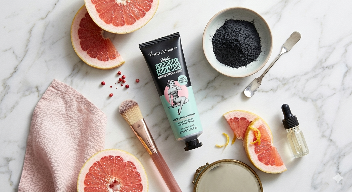 Mascarilla Facial Con Carbon Activado Charcoal Mud 80ml Petite Maison