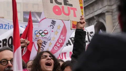 Protestas en Milán contra el ICE durante los Juegos Olímpicos