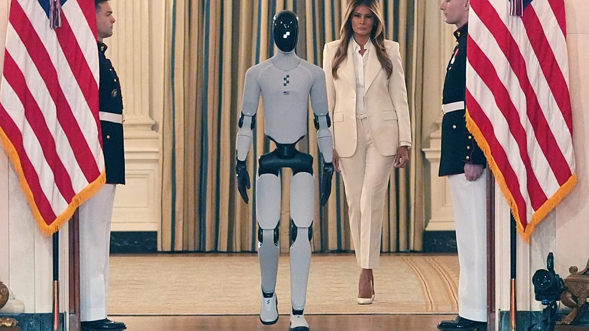 Melania Trump y el Robot Humanoide en la Casa Blanca