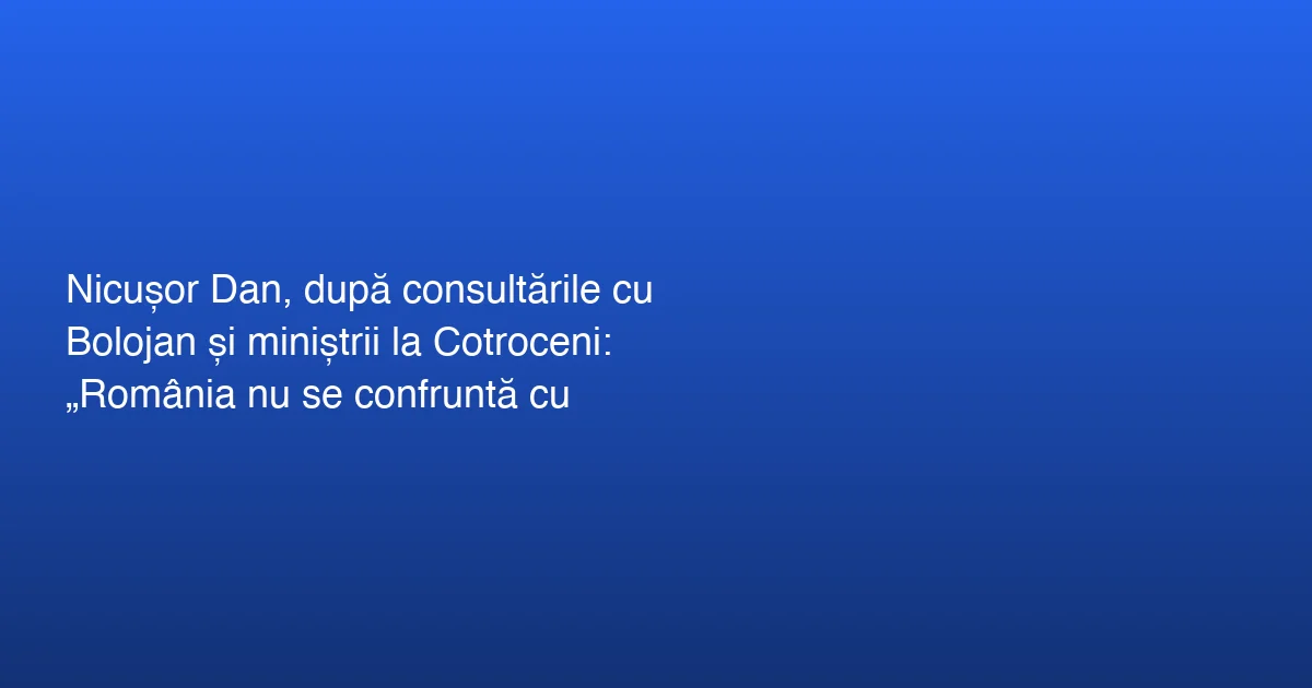 Întâlnire la Palatul Cotroceni despre criza carburanților