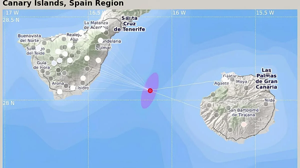 Terremoto de magnitud 4,1 entre Tenerife y Gran Canaria: Un fenómeno que sorprende al archipiélago