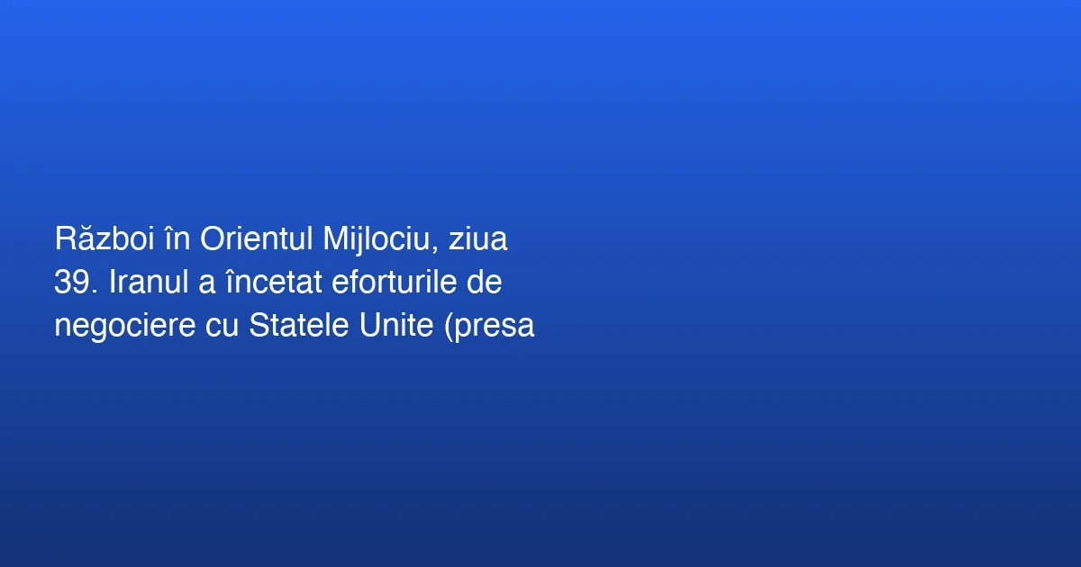 Tensiuni în Orientul Mijlociu: SUA și Iran