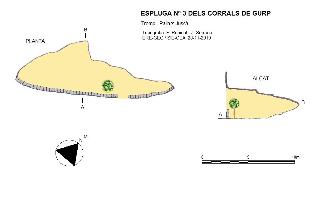 topo 0: Espluga Nº3 dels Corrals de Gurp