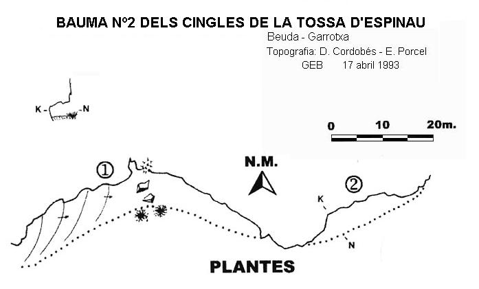 topo 0: Bauma Nº2 dels Cingles de la Tossa d'espinau