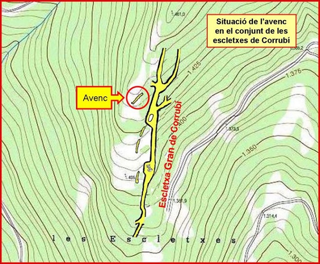 topo 0: Avenc de l'escletxa Petita de Corrubí