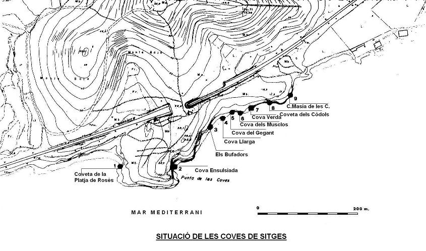 topo 0: Coves de Sitges