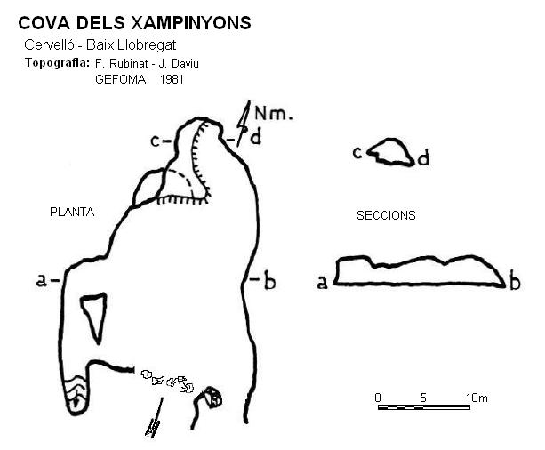 topo 0: Cova dels Xampinyons