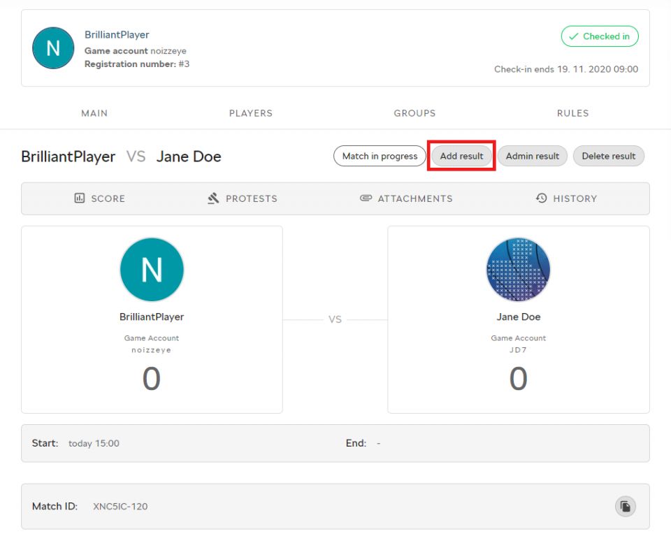 How to report a result?