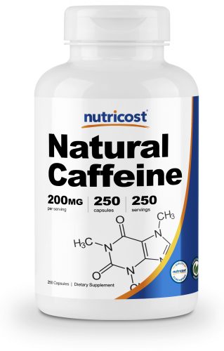 Nutricost Natural Caffeine 200mg 250 Veggie Capsules Gluten Free 6436