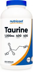 nutricost taurine capsules 1000mg 400 caps bottle