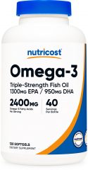 nutricost omega-3 softgel 40 servings bottle