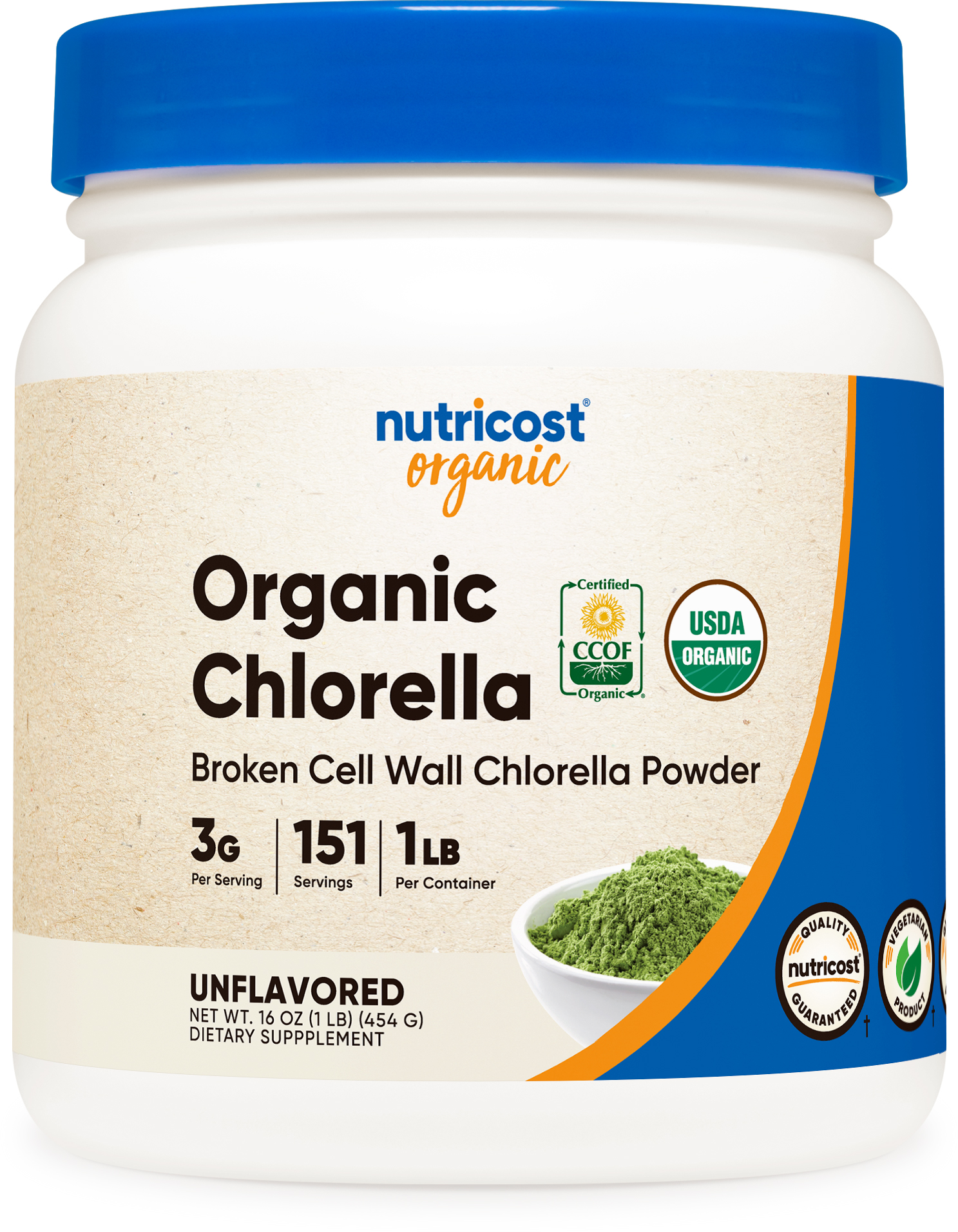 organic chlorella bottle
