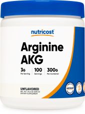 nutricost arginine akg powder 300 grams bottle