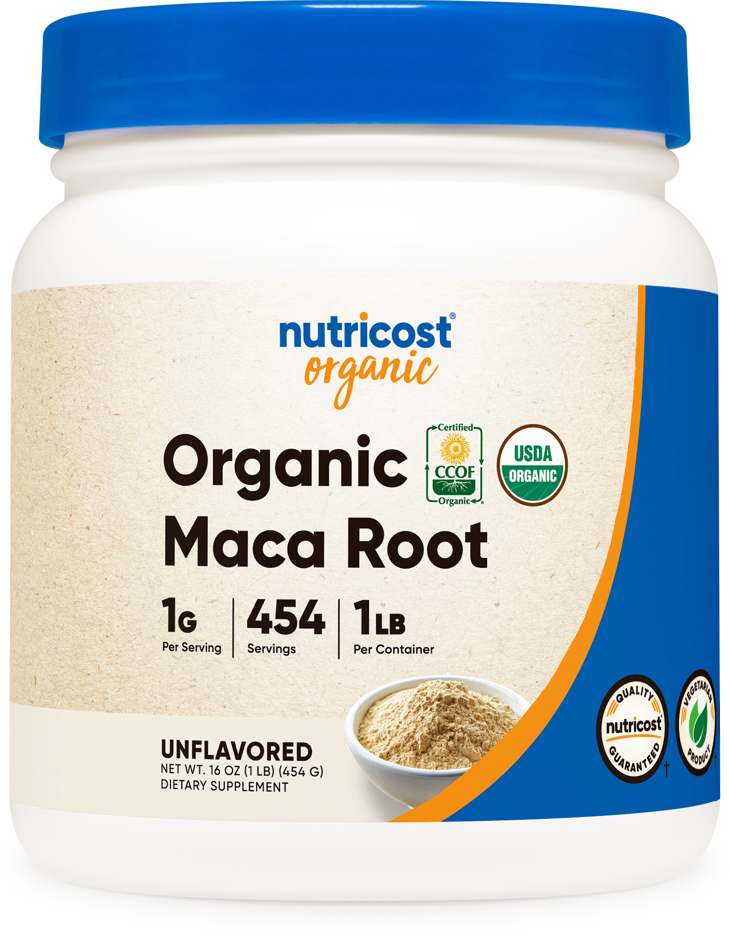 organic maca root bottle