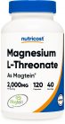 nutricost magtein magnesium l-threonate 120 capsules bottle