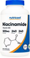 nutricost niacinamide niacin b3 500mg 240 capsules bottle