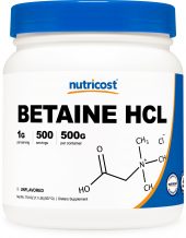 nutricost betaine hcl powder 500 grams bottle