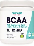nutricost women's bcaa powder green apple flavor 30 servings bottle image