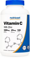 nutricost vitamin c with zin 1000 mg vitamin c 45 mg zinc 240 capsules bottle