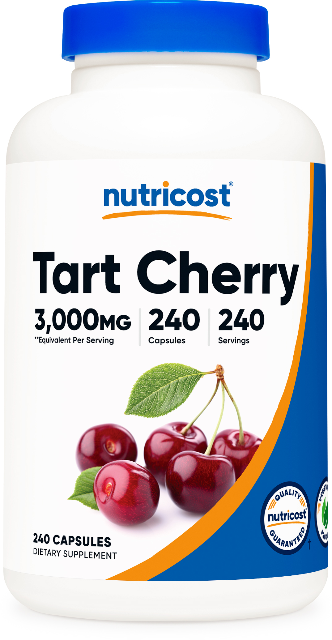 nutricost tart cherry extract 3000mg 240 capsules bottle