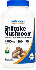 nutricost organic shiitake mushroom capsules bottle