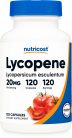 nutricost lycopene 20 mg 120 capsule bottle