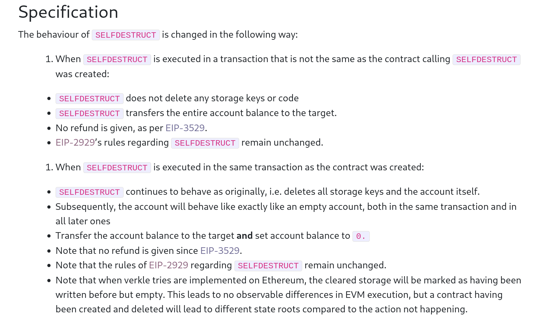 Screenshot of EIP-6780's specification section