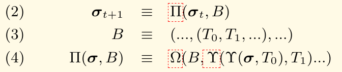 Screenshot delle formule 2, 3 e 4 dello Yellow Paper