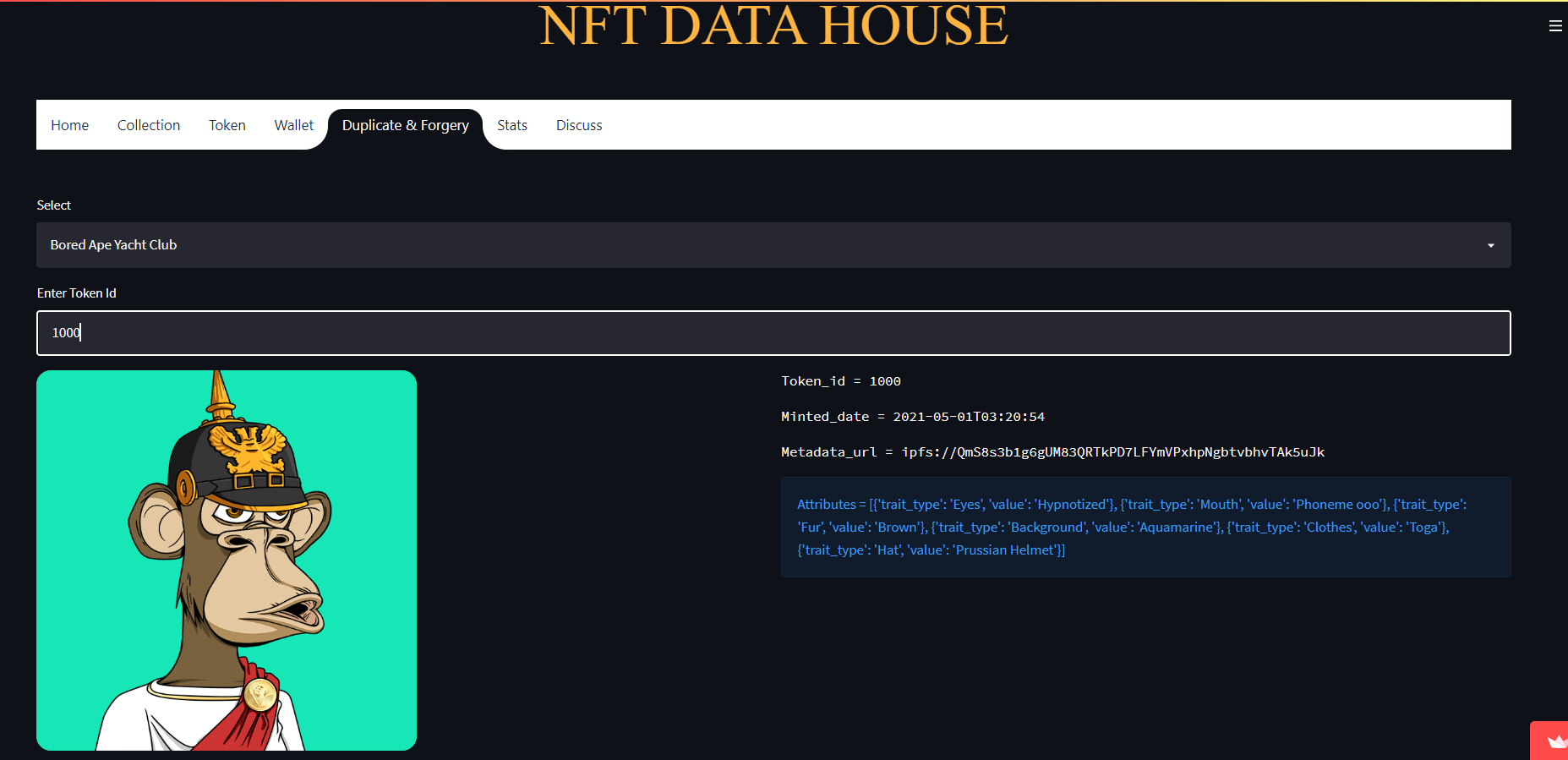 NFT Data House showcase